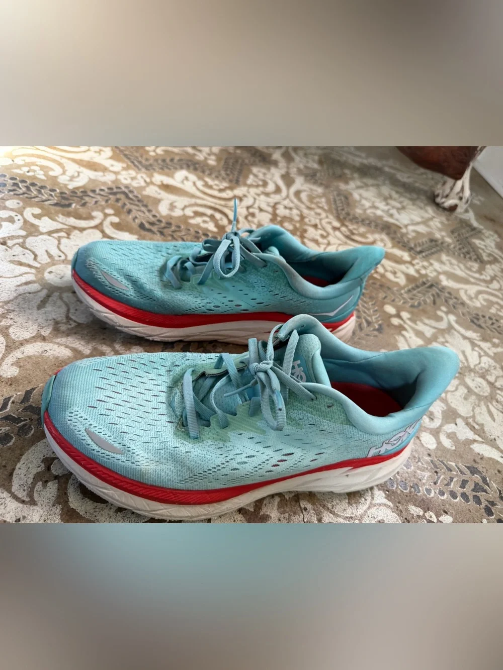 Hoka One One Women's Teal Running Shoes with Pink Trim Sz 10.5